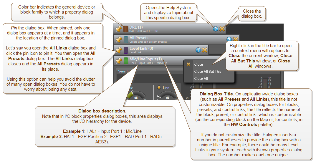 Common Features in Dialog Boxes